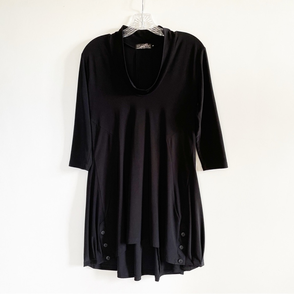 Sympli Canada Black Jersey Stretch Swing Tunic